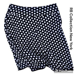 NEW RB Collection New York SZ 12 Black White Checkered Print Skirt